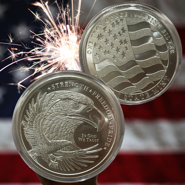 1 oz Silver Double Eagle Round| .999 Commemorative piece + Free capsule & gift pouch