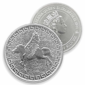 1oz silver pegasus coin st helena .999 in protective flip