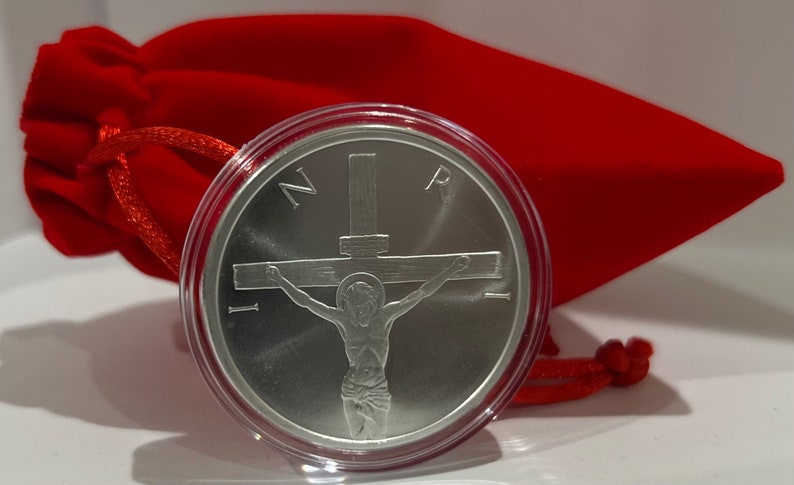 1 Oz Silver Jesus Crucifixion Shield Free Capsule & Gift Bag - Etsy