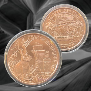 1 oz Cryptid Creatures Copper JACKALOPE + Free capsule & gift bag