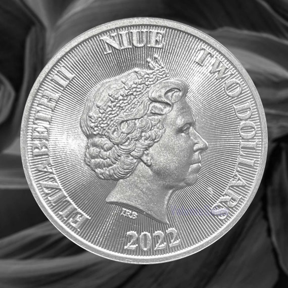 2022　NIUE　1オンス銀貨　lionVSdog 発行数1万枚！ 2022 Niue 1 Oz Roaring Lion Two Dollars Queen Elizabeth - Etsy