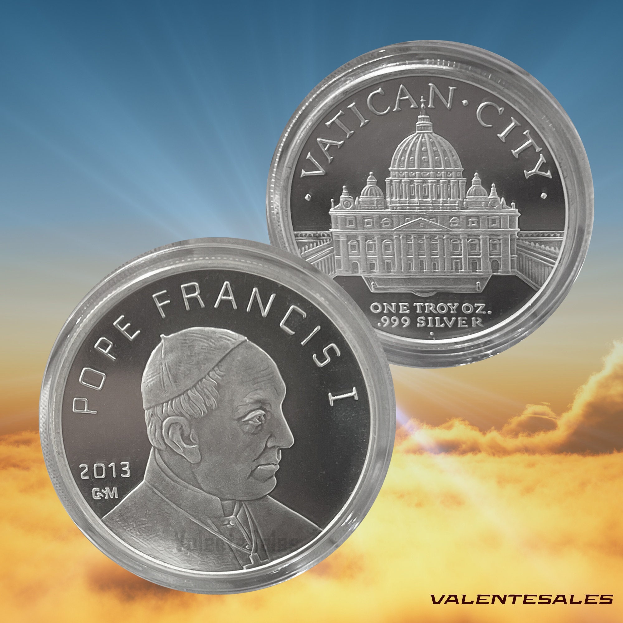 1 Oz Silver Round Coin Pope Francis Round .999 - Etsy