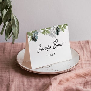 GRACE Hochzeit Namenskarten Druckbare Vorlage download Editierbar für Hochzeit Rustikal Hochzeit Namensschild Karten Sitzecke Corjl Floral Plants Vines