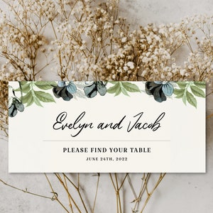 GRACE HochzeitstitelKarten Druckbare Vorlage download Editierbar für Hochzeit Rustikale Hochzeit Namen Titelkarten Corjl Floral Plants Vines