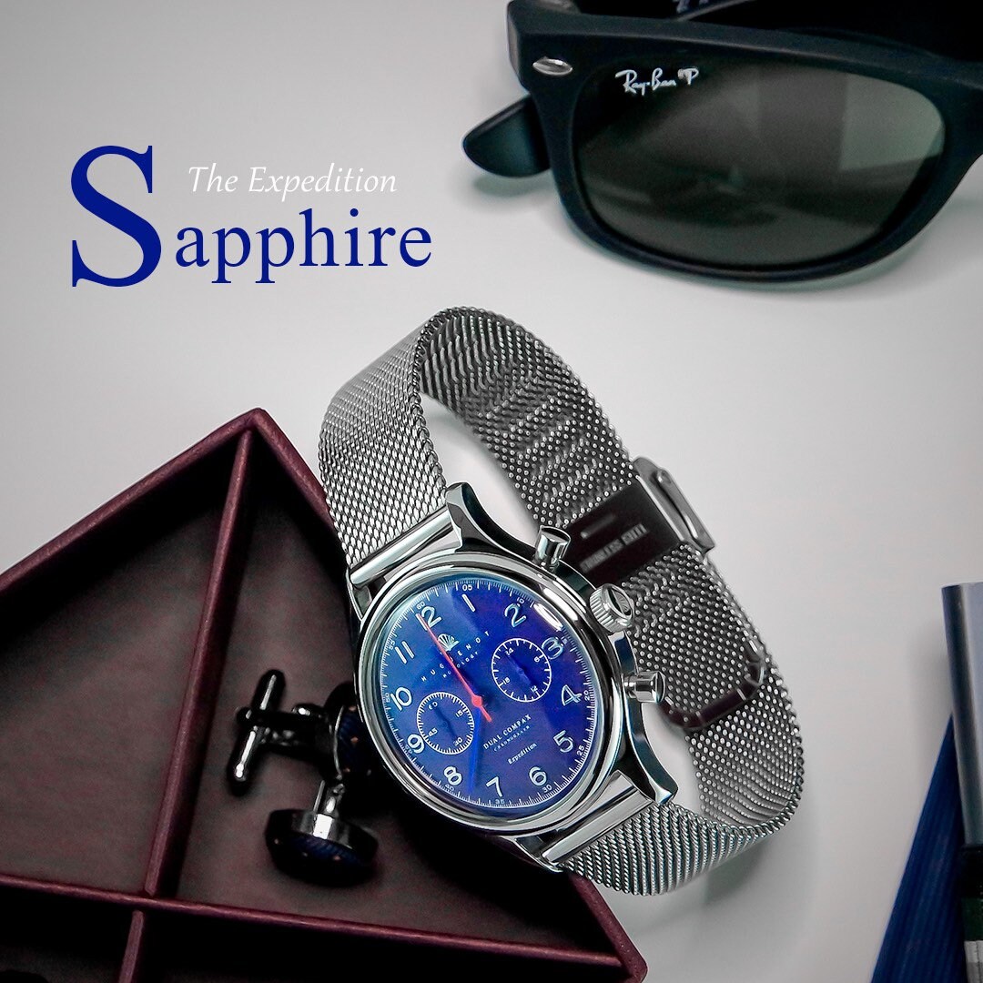 Huguenot Horology Vintage 38mm Sapphire Chronograph Watch - Etsy UK