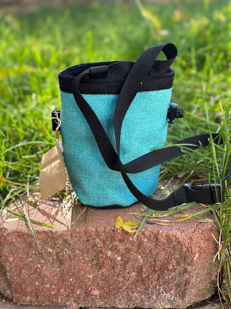 Teal Upcycled Rock Climbing Chalk Bag Etsy