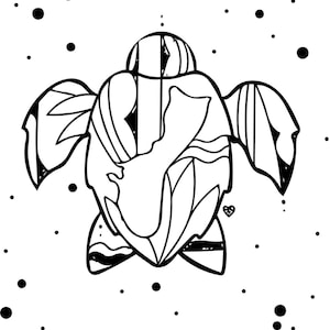 Turtle Tattoo Flash digital printable design