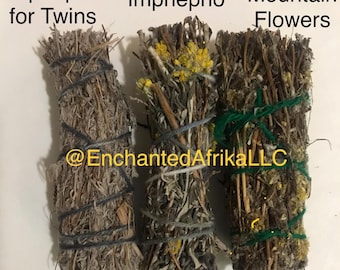 IMPHEPHO 3 VARIETIES: South African Smudge Stick, Air For The Spirits, Set