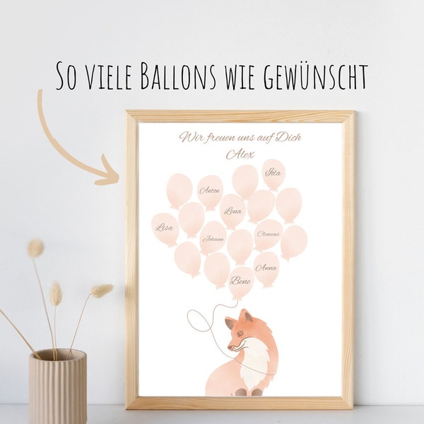 Geschenk zur Geburt Mutter, sinnvolles Geschenk Geburt, unvergessliches Geburtsgeschenk, Geschenk werdende Eltern,Gästeposter personalisiert