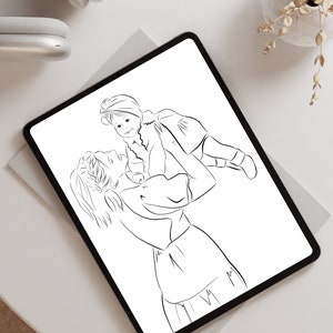 Familienposter, Line Art Zeichnung, Zeichnung von Foto, Familiengeschenk, personalisiertes Geschenk für Familie, Familienportrait Bild 2