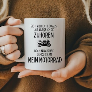 Motorrad Tasse mit lustigem Spruch, Biker Geschenk lustig Geschenkidee Kaffeetasse Motorradfahrer Kaffeebecher lustige Motorrad Tasse Spruch