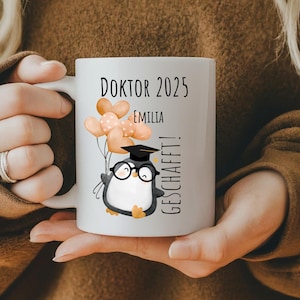 Doktor Geschenk Tasse personalisiert, Doctor bestanden, Doktor 2025 Geschenk, Doktor bestanden Geschenk Tasse, Doktorant Abschluss
