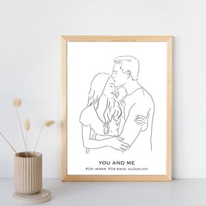 Your photo as a drawing “You and Me”, line art picture, picture converted into line art, anniversary gift, Valentine’s Day, wedding poster, lineart