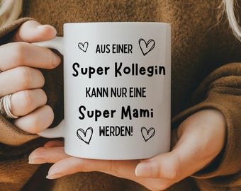 Taza de vacaciones por maternidad, taza de felicitaciones, taza de embarazo para una compañera, regalo de despedida por baja por maternidad, regalo de baja por paternidad, taza para futura mamá