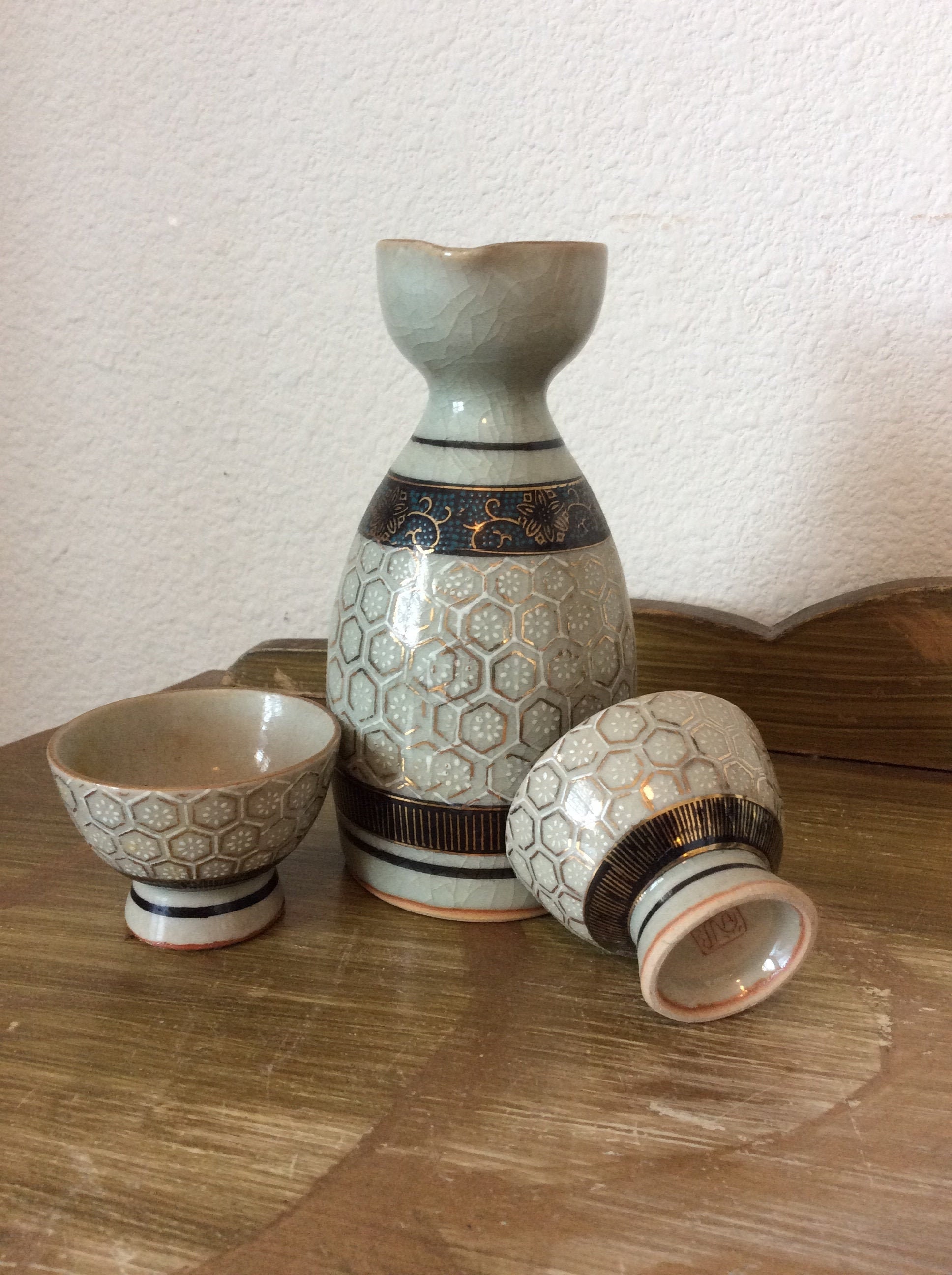 Buy BOLLAER Sake Pot Set, Japanese Cold Sake Glasses, Clear Unique