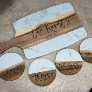 Personalized Cutting Board Wedding Gift, Unique Valentines Day Gift, Bridal Shower, Engraved Engagement Present, Marble Cutting Board