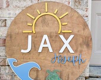 Beach Nursery Sign, Ocean Nursery Sign, Turtle nursery sign, sea turtle nursery decor, nursery decor, cute wood nursery sign