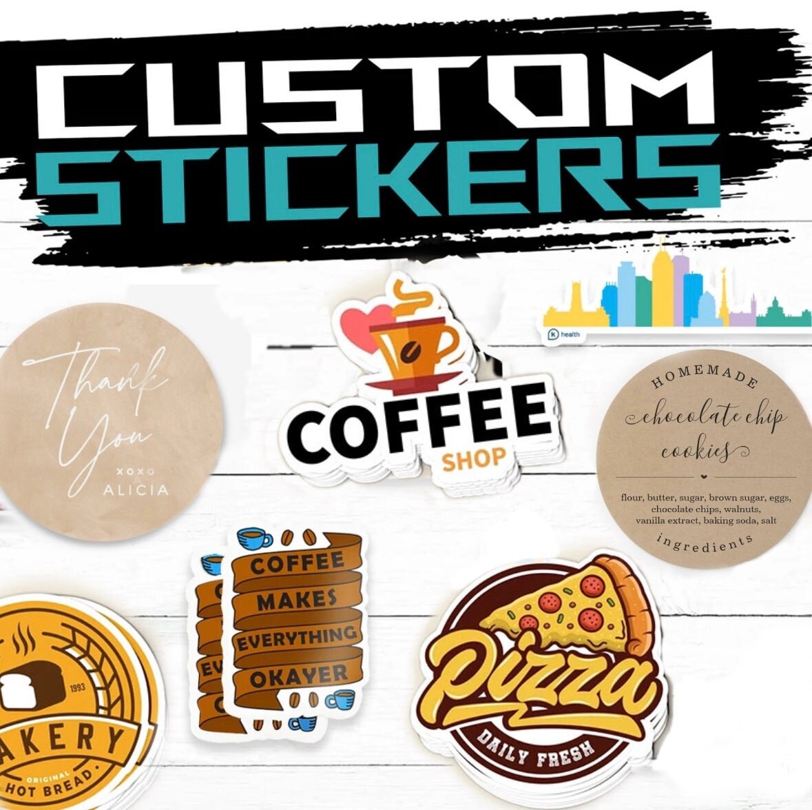 Advertising Sign Sticker Custom Vinyl Stickers / Die Cut Stickers / Logo Stickers / Company ...