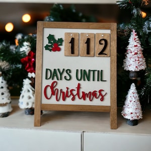 Christmas countdown Sign | 3D countdown until Christmas Sign | days until Christmas sign |