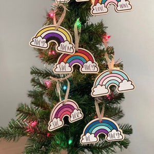 Pronoun Christmas Ornament | They/Them Ornament | Pride day Christmas Ornament | Love Wins Ornament