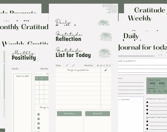 Gratitude Journal Printable  - Gratitude Journal PDF - Gratitude journal Mental Health journal daily gratitude activity pages
