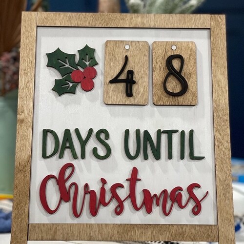 Chalkboard Christmas Countdown Sign Days Until Christmas Etsy