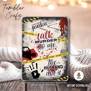 Kindle Insert for Clear Case - PRINTABLE - Book Lover &#39;Murder Mystery&#39; - Crime scene theme - Paperwhite, Basic, Colorsoft, download only