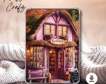 Utskrivbar Kindle-insats för genomskinligt fodral, rosa bokhandels-Kindle-insats, Kindle Paperwhite, Kindle Basic, Kindle-dekor, digital nedladdning