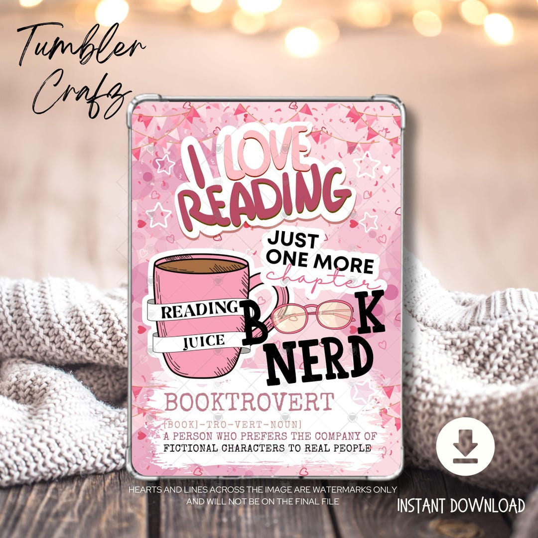 Kindle Insert for Clear Case - PRINTABLE - Book Lover 'I Love Reading ...
