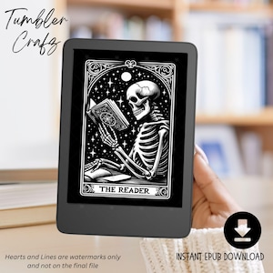 Kindle-vergrendelingsscherm downloaden, aangepast tarotkaart 'The Reader'-ontwerp, perfect voor het personaliseren van je apparaat, uniek cadeau voor tarotliefhebbers