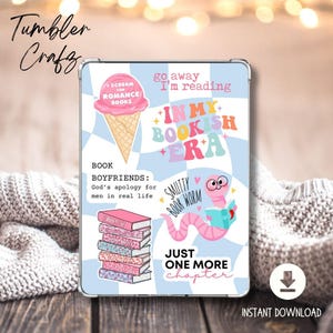 Printable Kindle Insert for Clear Case, &#39;In my Bookish Era&#39;, Kindle Insert, Kindle Paperwhite, Kindle Basic, Kindle Decor, Digital Download