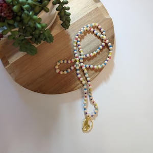 Bright Bold Colorful Beaded Teacher Lanyard, Bright Rainbow Lanyard, Teacher Lanyard, Student Lanyard, Graduate Gift, Nurse Lanyard, Badge