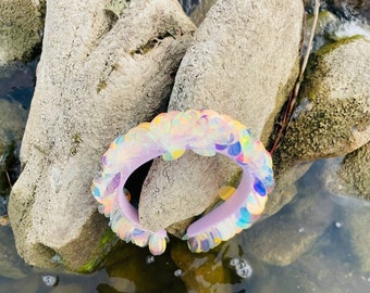 Mermaid Crown For Women, Rave Outfit Woman, Mermaid Girl Tiara, Under The Sea Hair Accessories, Sequins Sea Headband