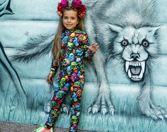 Halloween-kostuum voor meisjes, griezelige en comfortabele bodysuit, kinderoutfit voor halloweenfeestjes, schoolevenementen of themaverjaardag