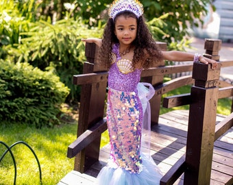 Mermaid Tail Princess Dress for Girls – Birthday, Beach, or Party Outfit
