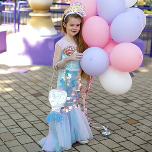 Mermaid Dress Girls, Little Mermaid Dress, Mermaid Costume Toddles, Girl Halloween Outfit, Mermaid Tail Dress