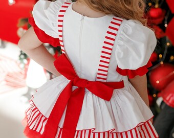 Generisch Robe à Carreaux Pour Enfant - Grand Nœud - Robe Pour Fille