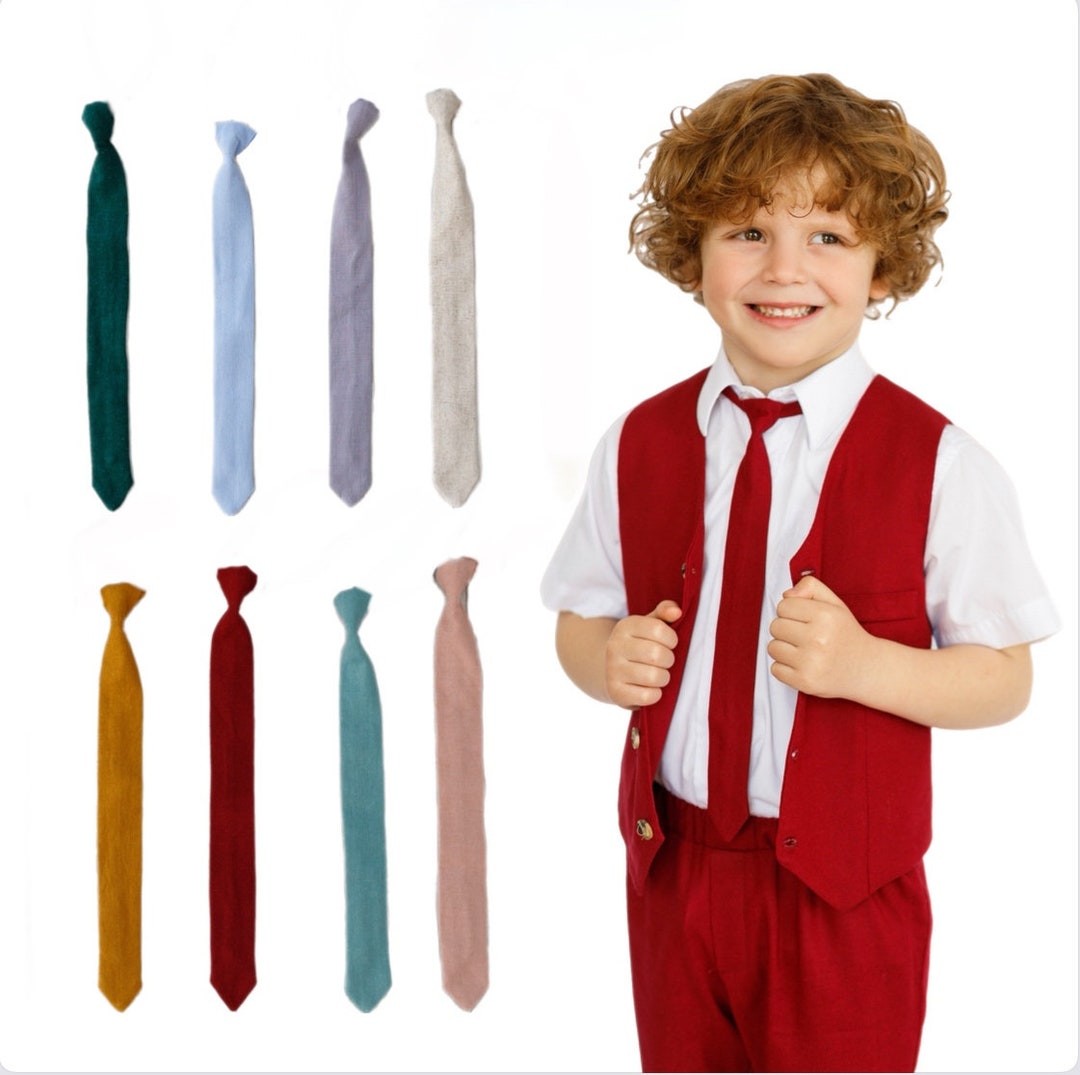 Cravatte Pre-annodate Per Bambini Diffaxy - 28 Cm, Elastiche, Raso Nero O Blu Reale - Foto 5