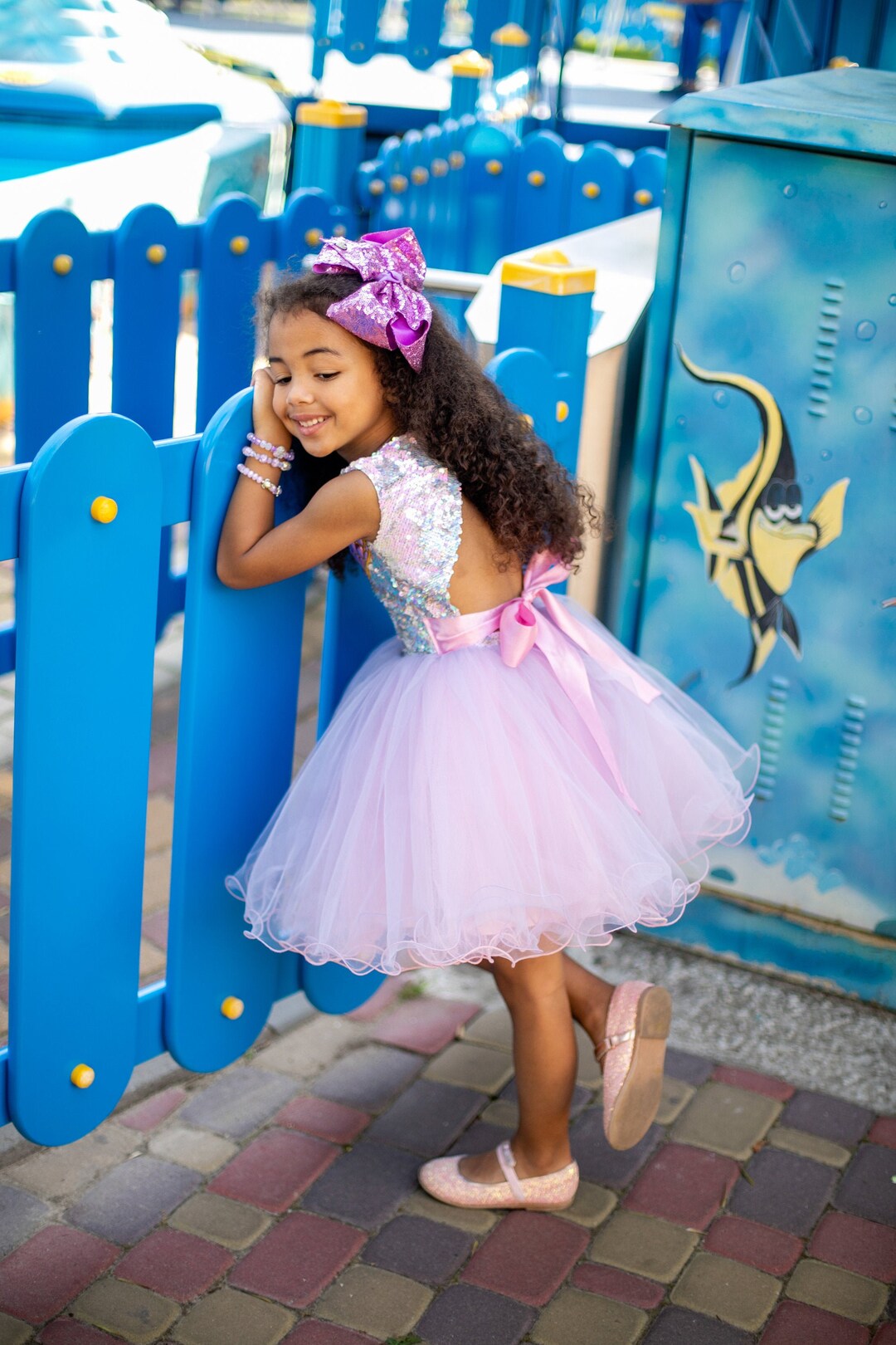 Girls Blush Pink Party Gown For Girls