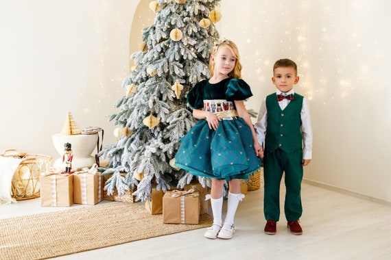 Set Completo Smoking Per Bambino 2-7 Anni - Gilet, Pantaloni, Camicia E Papillon, Cotone - Foto 7