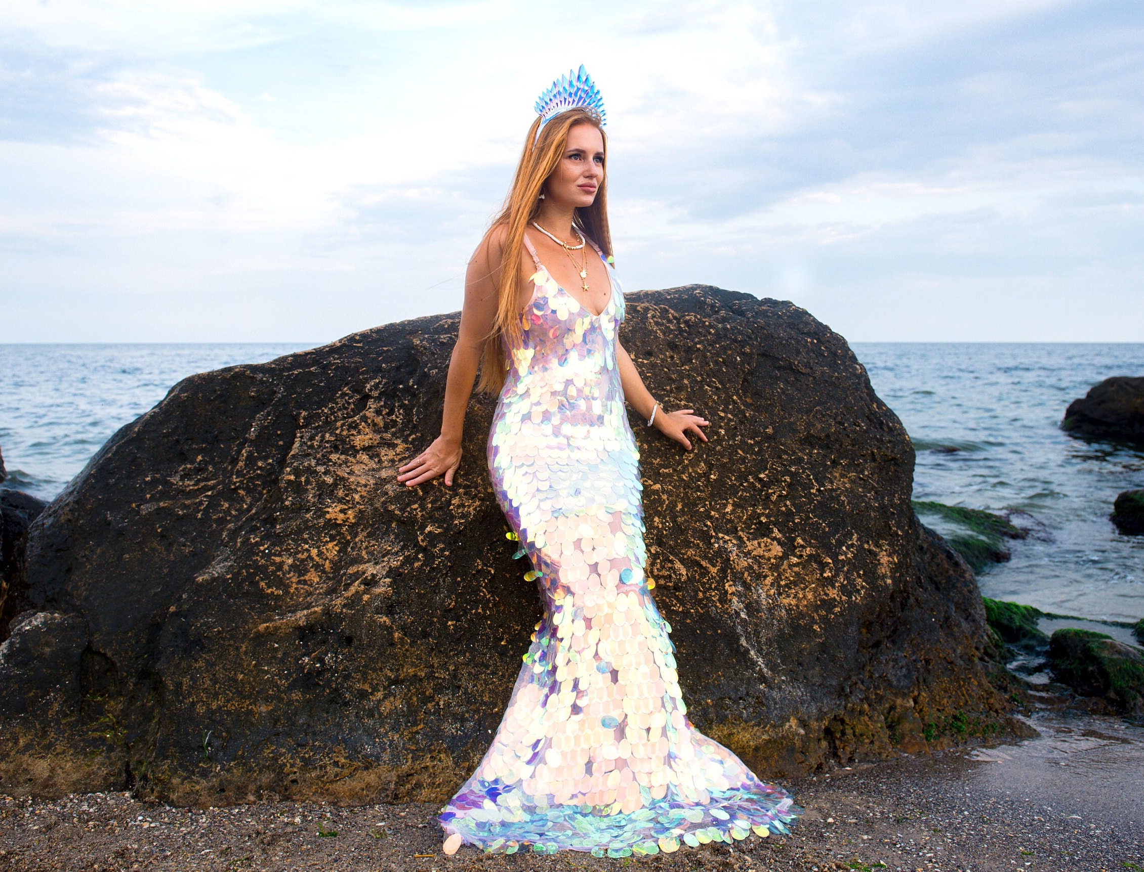 Mermaid Tail Dress for Adults Sparkling Under the Sea Elegance for Girls and Women Perfect for Halloween Cosplay and Themed Parties Etsy