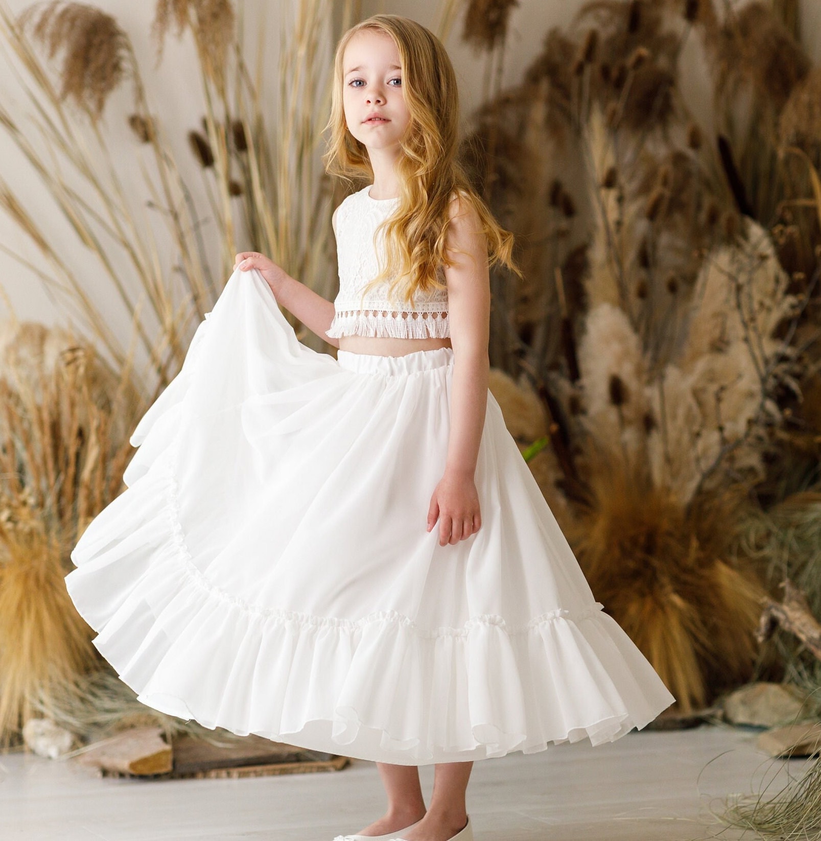 Girl s 2 Piece Dress Etsy