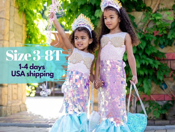 Disfraz De Sirena Para Niña, Vestidos De Princesa Para Niñas Para Fiesta De  Cumpleaños, Halloween, Cosplay