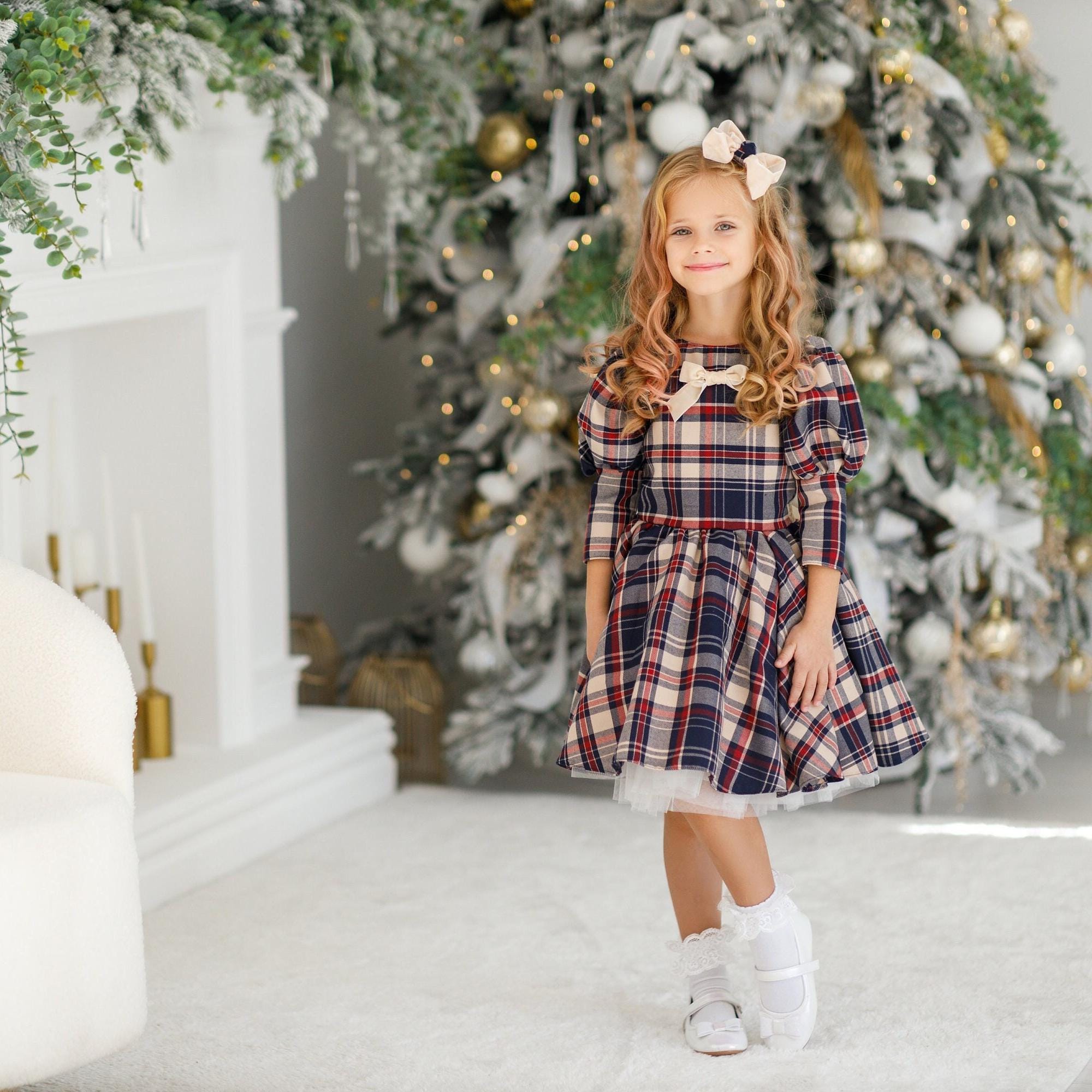 holiday tartan dress Christmas Plaid Smocked Dress 4/5Y main image 0