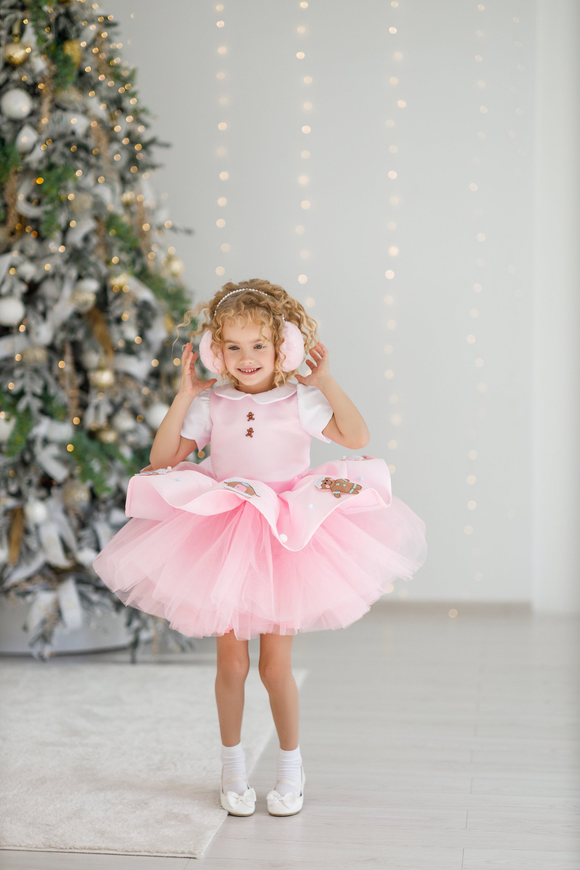 Pink Gingerbread Christmas Dress for Girls (1-8 Years) | Festive Tutu Party  Gown Holiday Outfit - Etsy