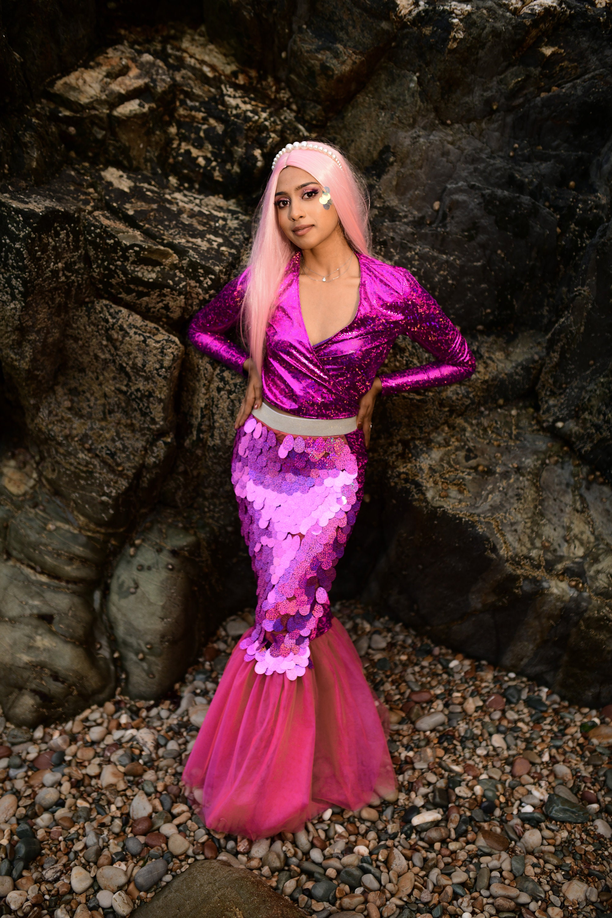 Pink Mermaid Tail Costume for Adults - Perfect for Halloween, Cosplay and  Themed Parties - Pink Fish Tail Skirt and Top - Etsy