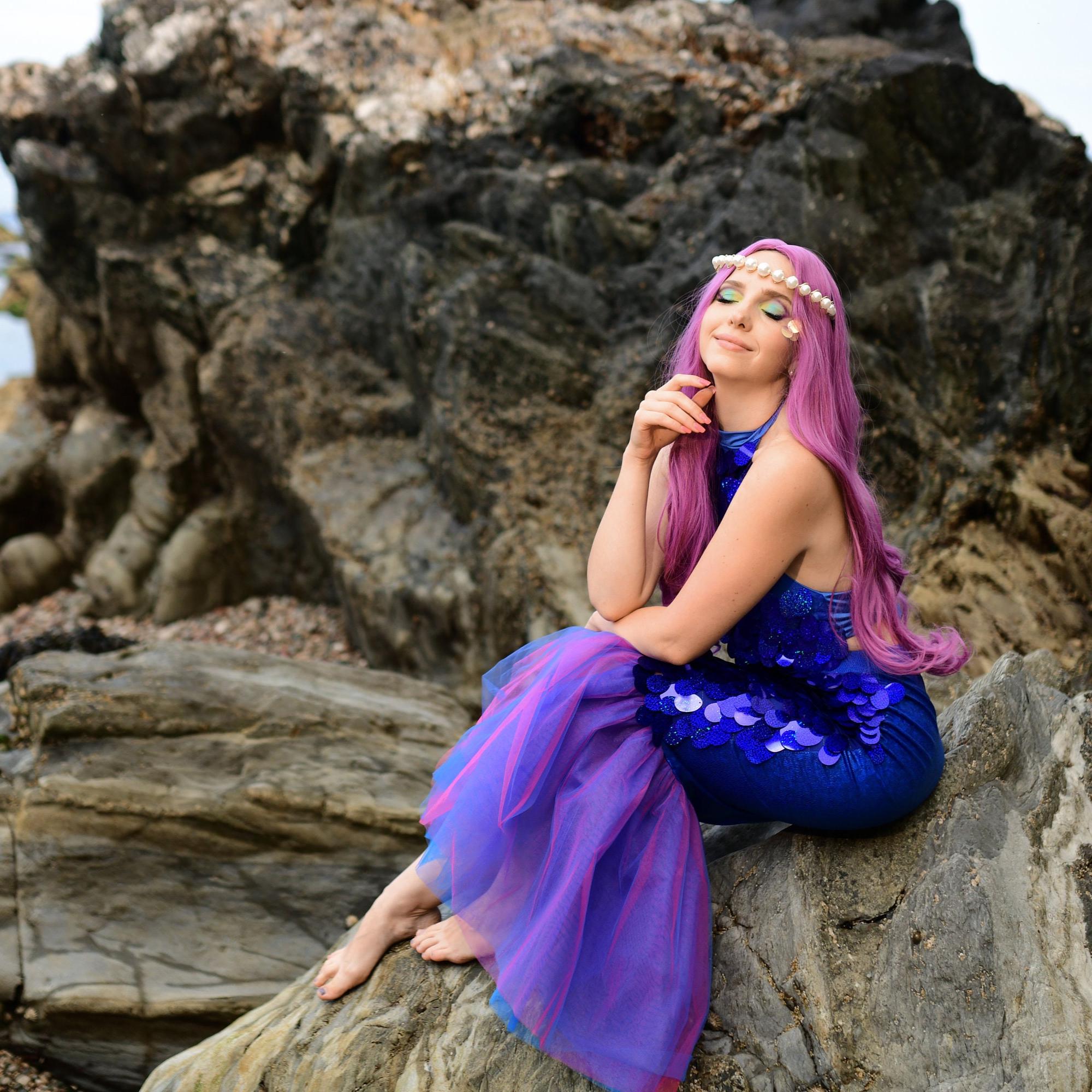 Meerjungfrauen Rock Damen - Pailletten Fischschwanz Rock Mit Netz Für Cosplay