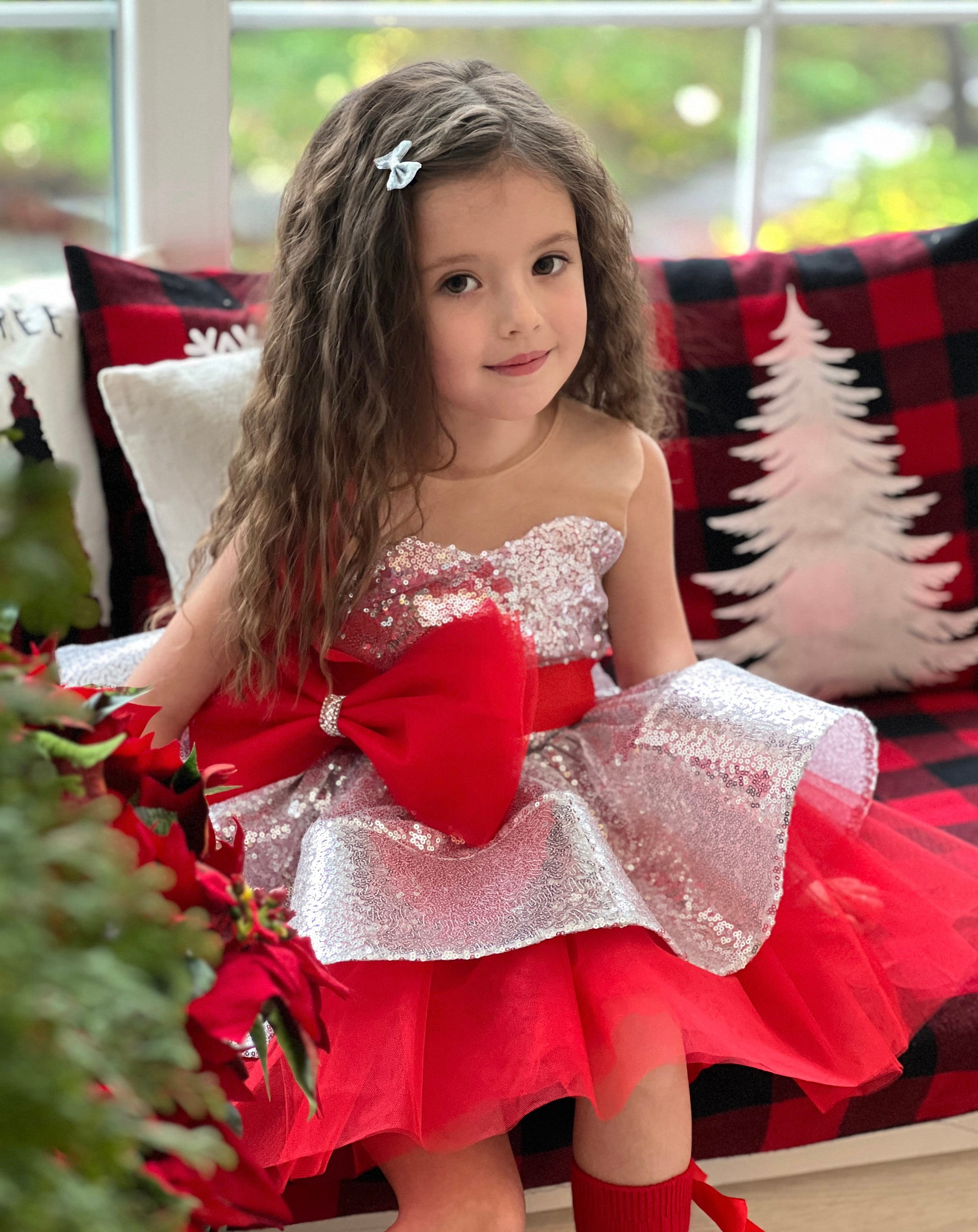 white christmas dresses Taylor Girl Dress Red – MyBabyByMerry main image 0