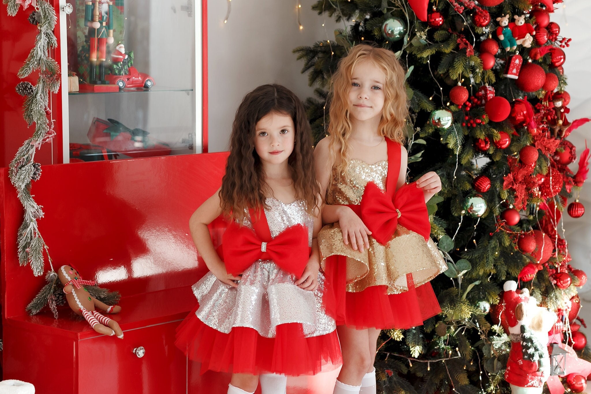 Christmas Dress Baby Girl -toddler Party Dress–golden Girls Dress, Flower Girl Tutu Dress| Rose Gold Girl Dress -sibling Outfits