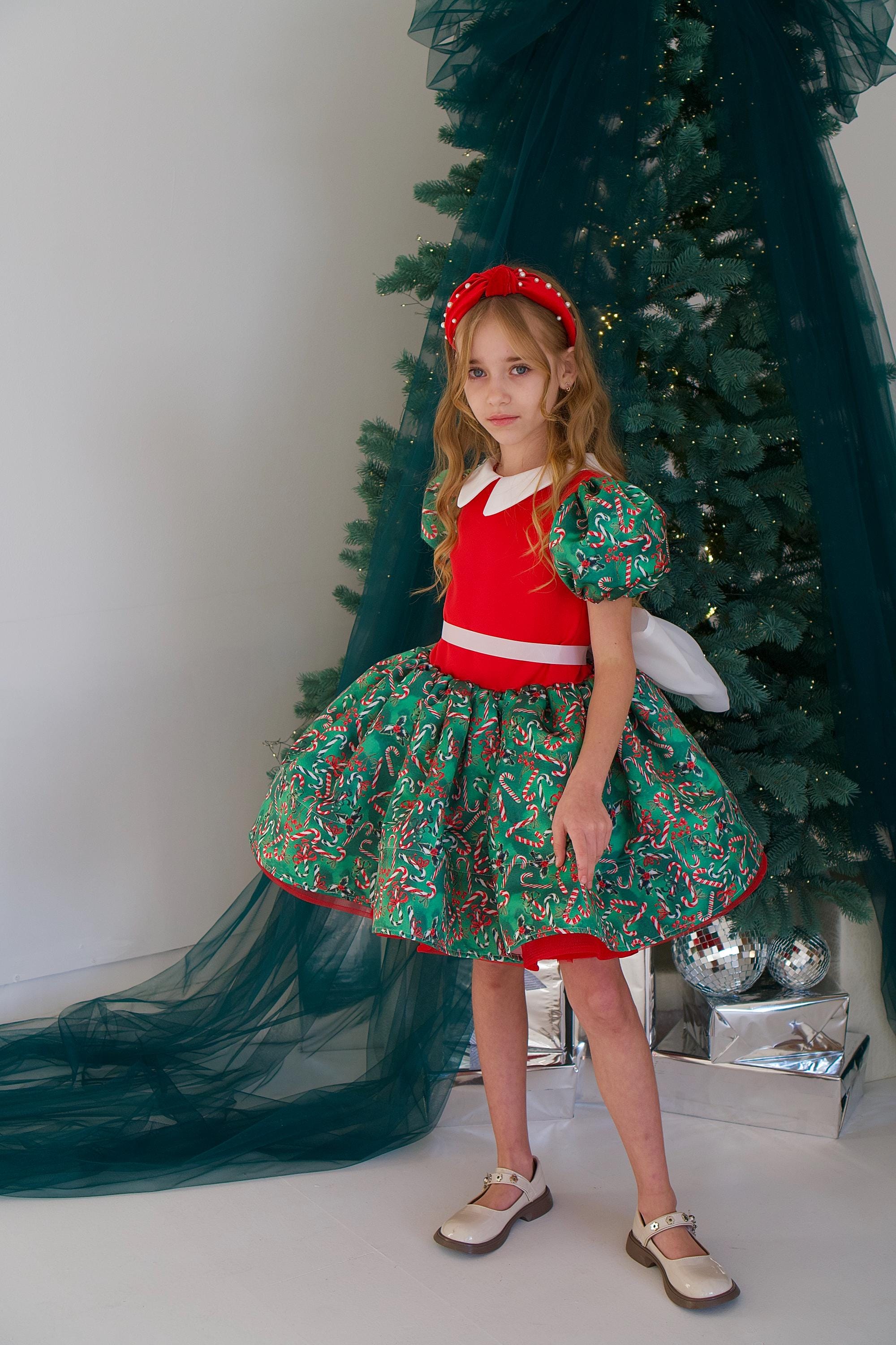 green candy cane dress Red & Christmas Holiday Party Outfit for Girls (1–8 Years) EOSSJUNE26_20OFF